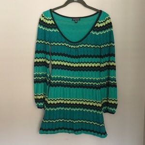 Bebe Green and Black Mini Dress Size XS